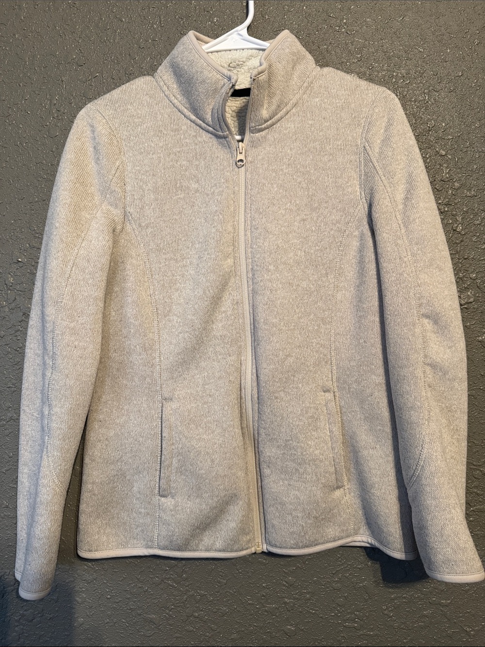 Swiss Tech Women's Heather Light tan Teddy Fleece Zip Jacket